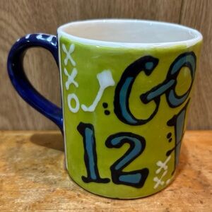 Laura Mayer Seahawks Coffee Mug Ceramic Hand Painted Cup “go Hawks”